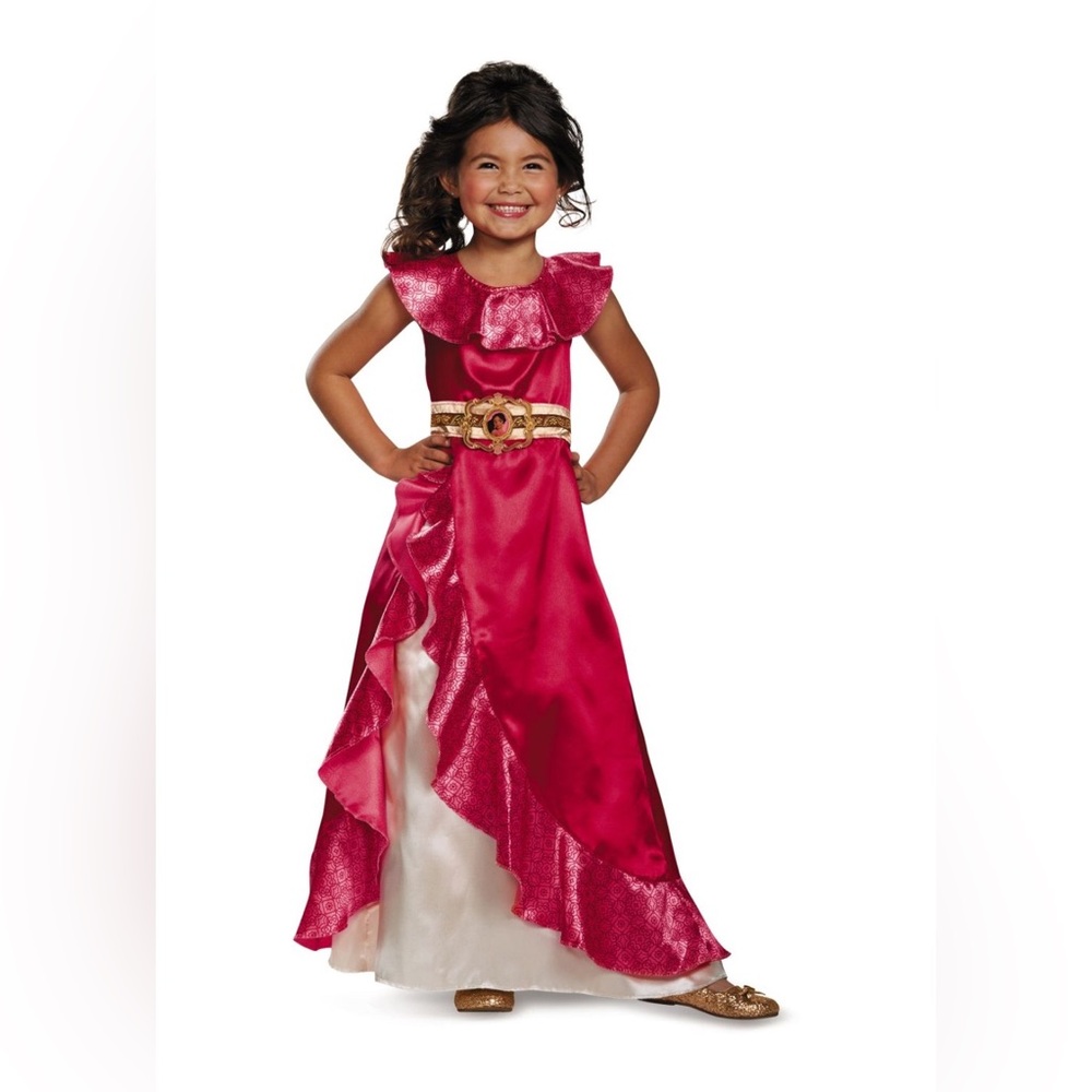 Disney Elena of Avalor Red & White Dress Halloween Costume M 7-8
